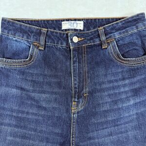 We The‎ Free Blue Denim Button Fly Jeans Women's Size 30 Frayed Hem Wide Leg